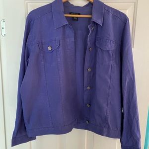100% Linen- jean style jacket. Purple XL